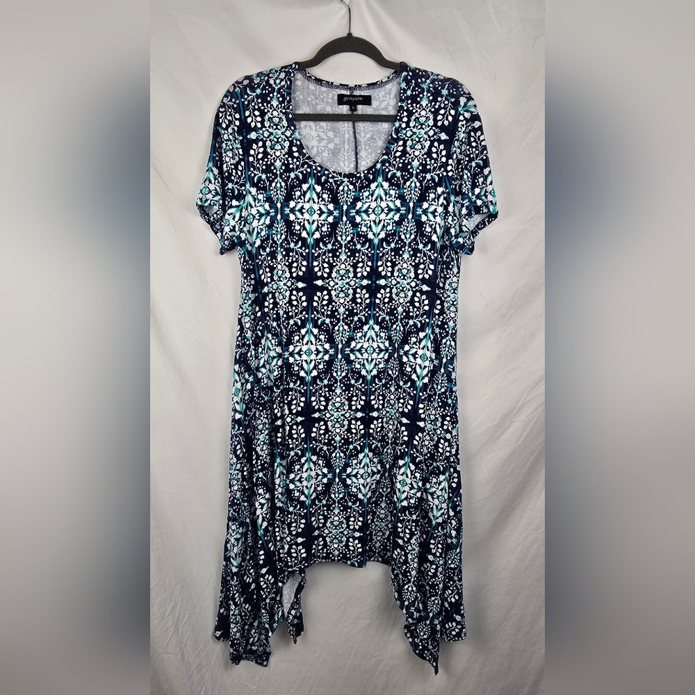 Grayson Sharkbite Artsy Comfy Whimsigoth Short Sleeve Mini Dress sz L